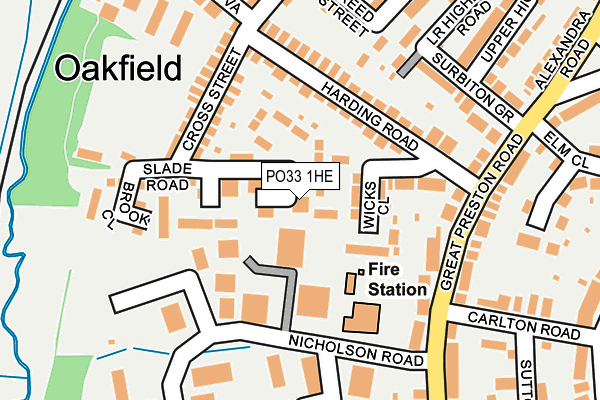 PO33 1HE map - OS OpenMap – Local (Ordnance Survey)