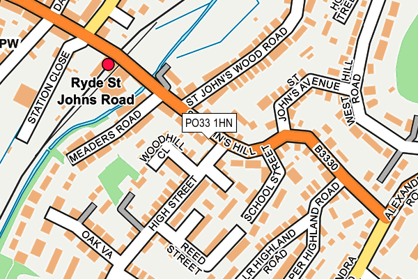 PO33 1HN map - OS OpenMap – Local (Ordnance Survey)