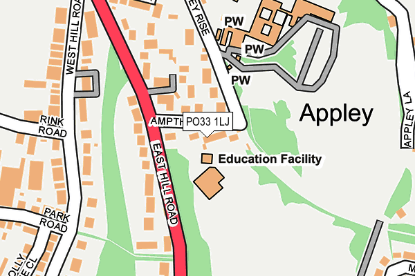 PO33 1LJ map - OS OpenMap – Local (Ordnance Survey)