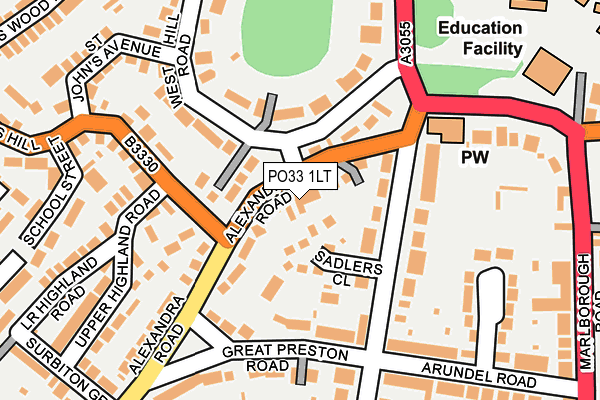 PO33 1LT map - OS OpenMap – Local (Ordnance Survey)