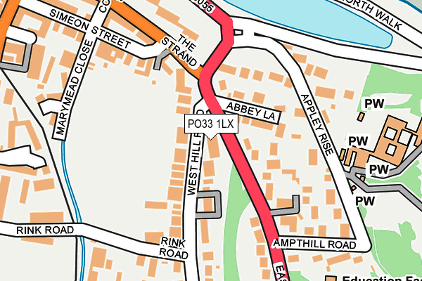 PO33 1LX map - OS OpenMap – Local (Ordnance Survey)