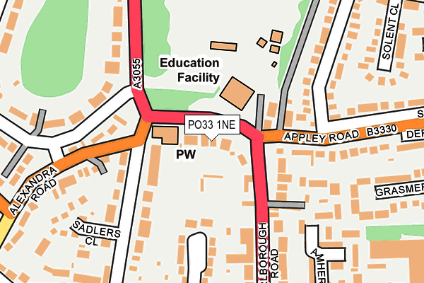PO33 1NE map - OS OpenMap – Local (Ordnance Survey)