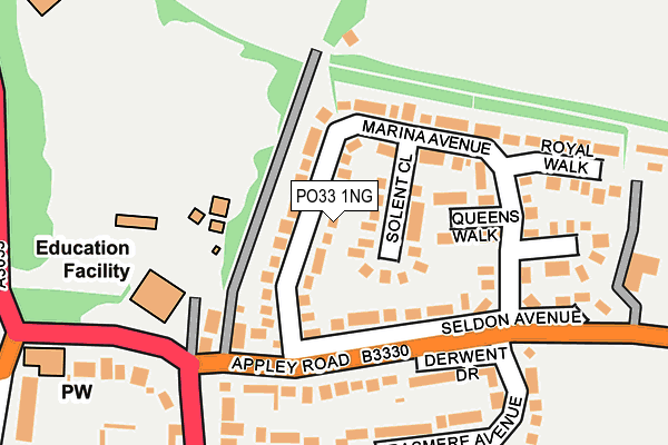 PO33 1NG map - OS OpenMap – Local (Ordnance Survey)