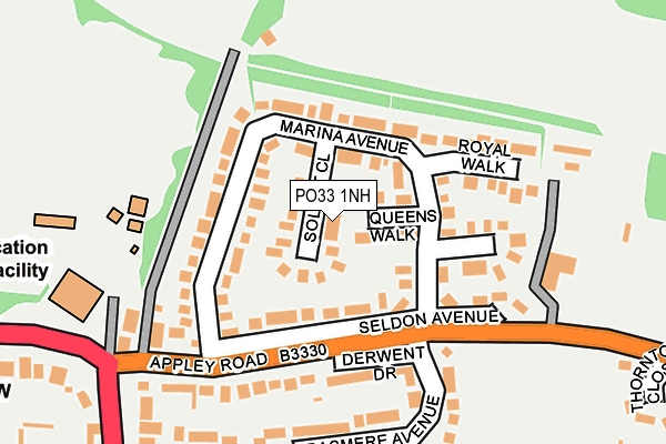 PO33 1NH map - OS OpenMap – Local (Ordnance Survey)