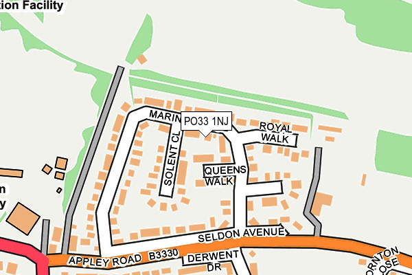 PO33 1NJ map - OS OpenMap – Local (Ordnance Survey)