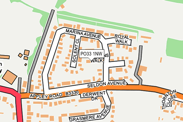 PO33 1NW map - OS OpenMap – Local (Ordnance Survey)