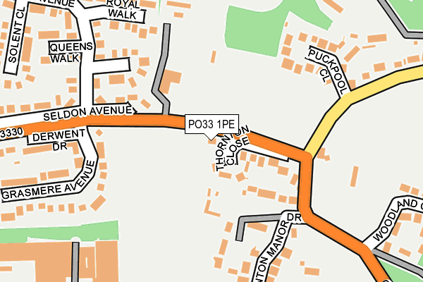 PO33 1PE map - OS OpenMap – Local (Ordnance Survey)