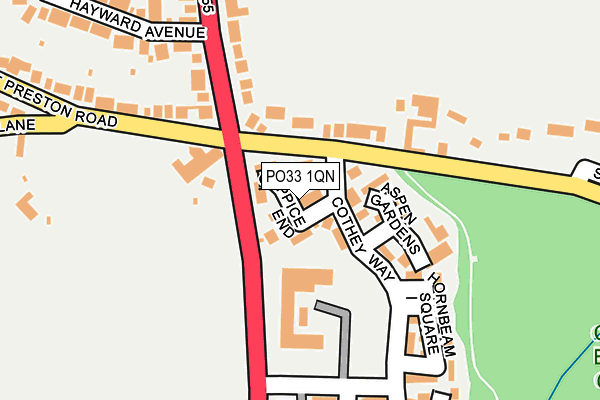 PO33 1QN map - OS OpenMap – Local (Ordnance Survey)