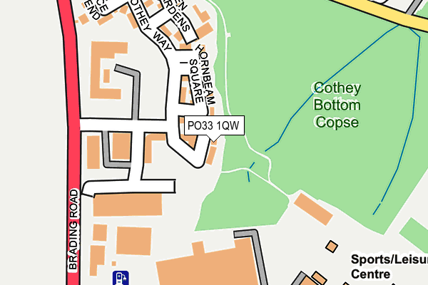 PO33 1QW map - OS OpenMap – Local (Ordnance Survey)