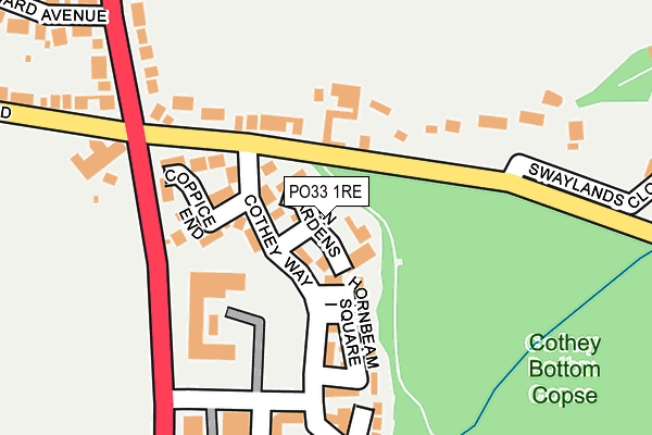 PO33 1RE map - OS OpenMap – Local (Ordnance Survey)