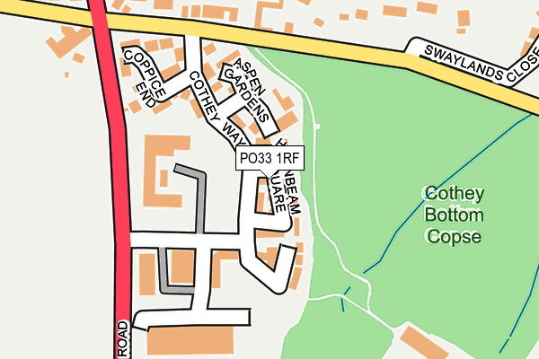 PO33 1RF map - OS OpenMap – Local (Ordnance Survey)