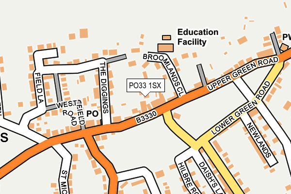PO33 1SX map - OS OpenMap – Local (Ordnance Survey)
