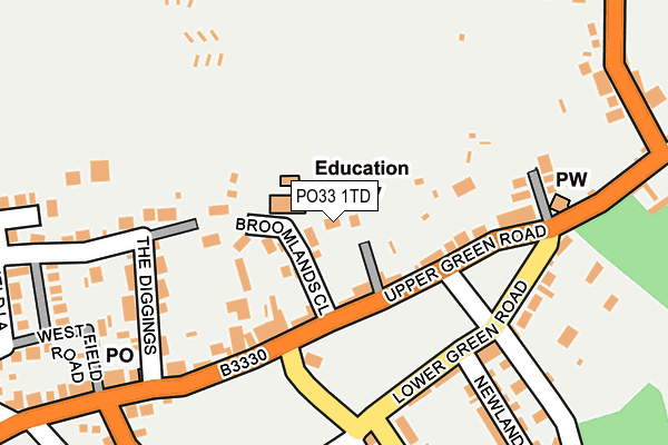 PO33 1TD map - OS OpenMap – Local (Ordnance Survey)