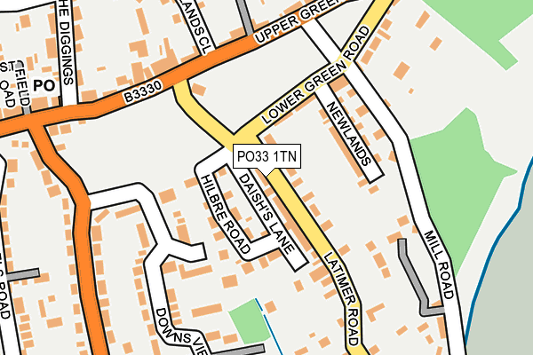 PO33 1TN map - OS OpenMap – Local (Ordnance Survey)