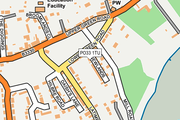 PO33 1TU map - OS OpenMap – Local (Ordnance Survey)