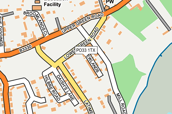 PO33 1TX map - OS OpenMap – Local (Ordnance Survey)