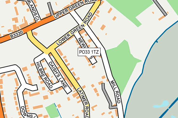 PO33 1TZ map - OS OpenMap – Local (Ordnance Survey)