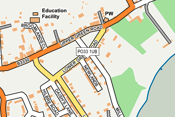 PO33 1UB map - OS OpenMap – Local (Ordnance Survey)