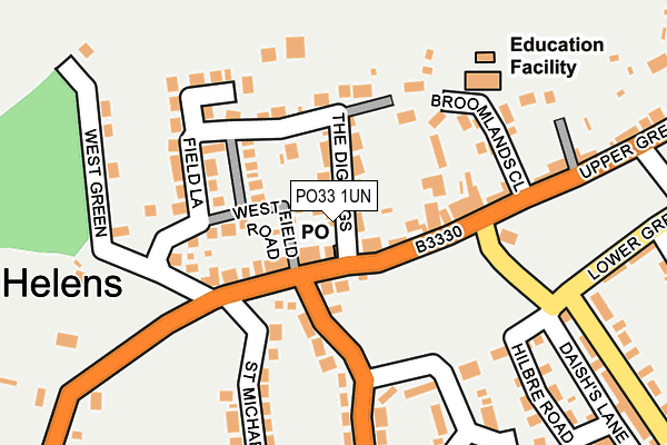 PO33 1UN map - OS OpenMap – Local (Ordnance Survey)