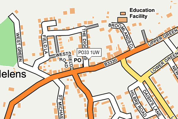 PO33 1UW map - OS OpenMap – Local (Ordnance Survey)
