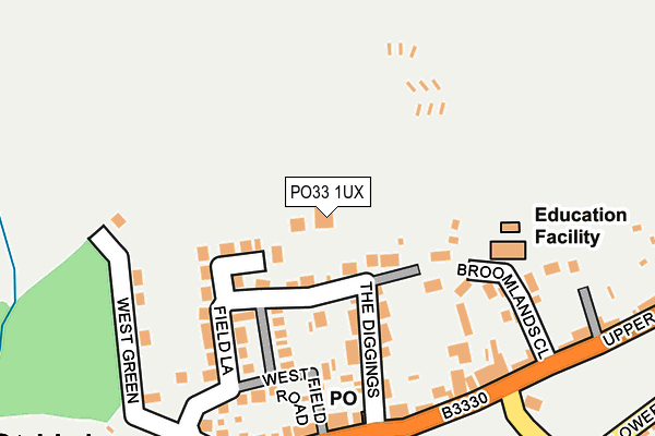 PO33 1UX map - OS OpenMap – Local (Ordnance Survey)