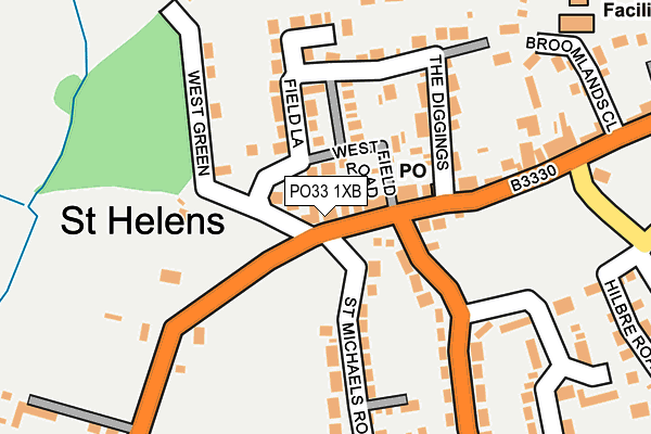 PO33 1XB map - OS OpenMap – Local (Ordnance Survey)