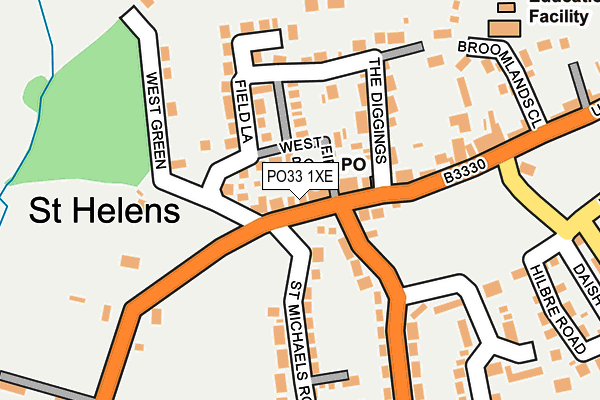 PO33 1XE map - OS OpenMap – Local (Ordnance Survey)