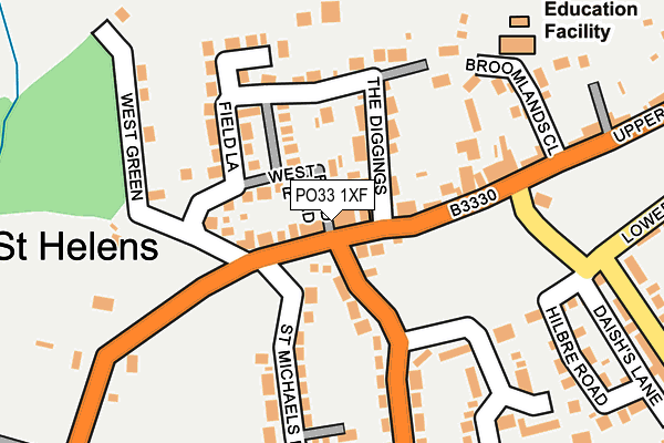 PO33 1XF map - OS OpenMap – Local (Ordnance Survey)