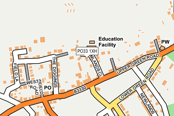 PO33 1XH map - OS OpenMap – Local (Ordnance Survey)