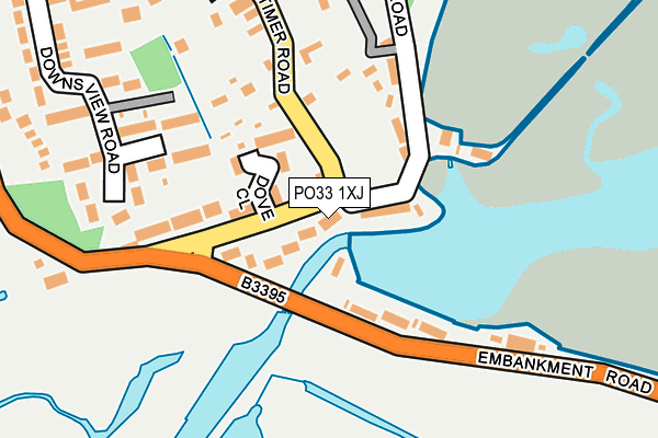 PO33 1XJ map - OS OpenMap – Local (Ordnance Survey)