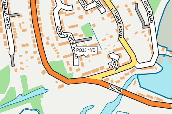 PO33 1YD map - OS OpenMap – Local (Ordnance Survey)