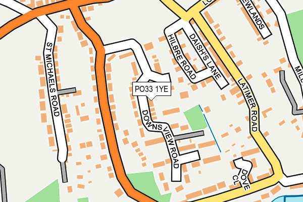 PO33 1YE map - OS OpenMap – Local (Ordnance Survey)