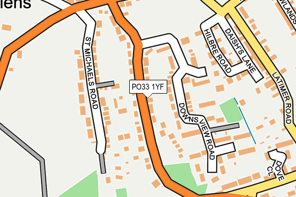 PO33 1YF map - OS OpenMap – Local (Ordnance Survey)