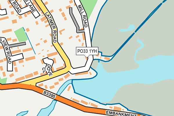 PO33 1YH map - OS OpenMap – Local (Ordnance Survey)