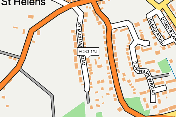 PO33 1YJ map - OS OpenMap – Local (Ordnance Survey)