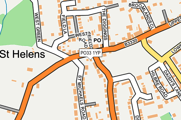 PO33 1YP map - OS OpenMap – Local (Ordnance Survey)