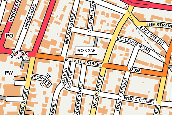 PO33 2AF map - OS OpenMap – Local (Ordnance Survey)