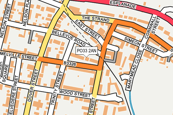 PO33 2AN map - OS OpenMap – Local (Ordnance Survey)