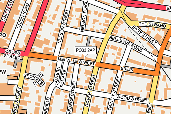 PO33 2AP map - OS OpenMap – Local (Ordnance Survey)