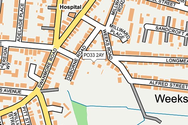 PO33 2AY map - OS OpenMap – Local (Ordnance Survey)