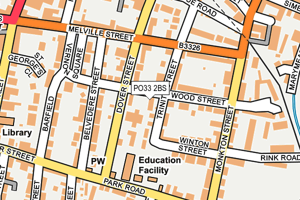 PO33 2BS map - OS OpenMap – Local (Ordnance Survey)