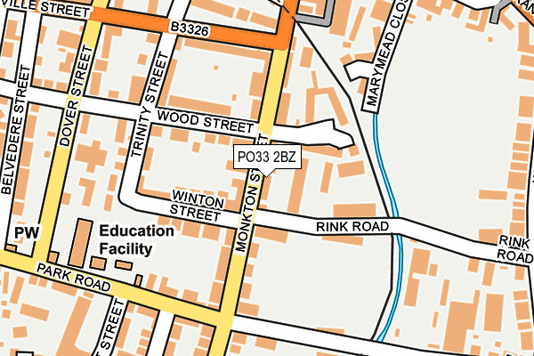 PO33 2BZ map - OS OpenMap – Local (Ordnance Survey)