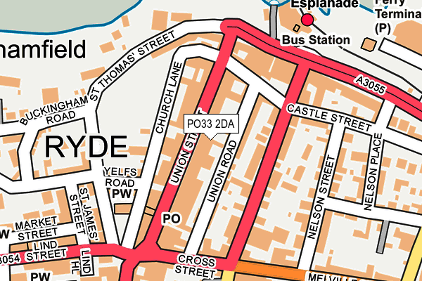 PO33 2DA map - OS OpenMap – Local (Ordnance Survey)