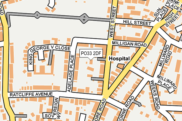 PO33 2DF map - OS OpenMap – Local (Ordnance Survey)
