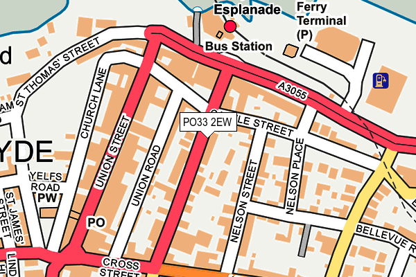 PO33 2EW map - OS OpenMap – Local (Ordnance Survey)