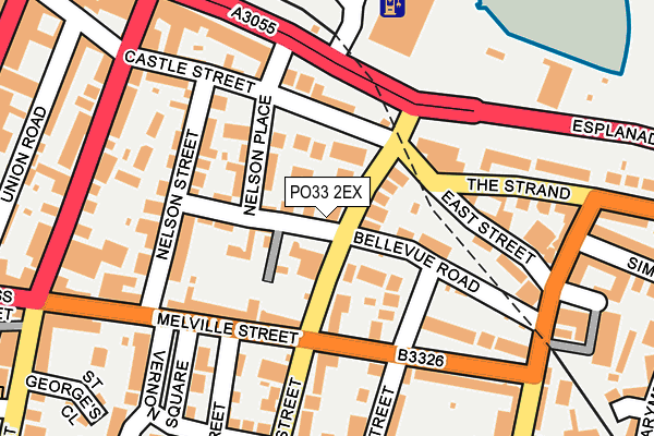 PO33 2EX map - OS OpenMap – Local (Ordnance Survey)