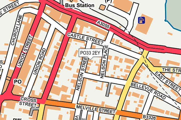 PO33 2EY map - OS OpenMap – Local (Ordnance Survey)