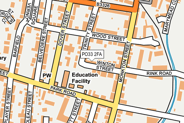 PO33 2FA map - OS OpenMap – Local (Ordnance Survey)