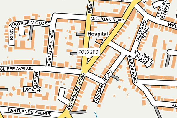 PO33 2FD map - OS OpenMap – Local (Ordnance Survey)