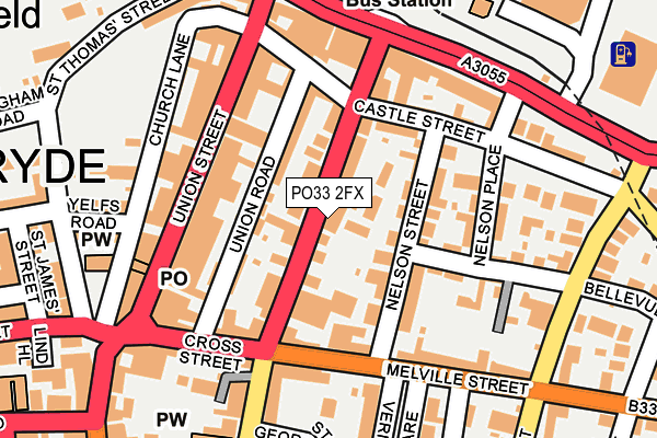 PO33 2FX map - OS OpenMap – Local (Ordnance Survey)